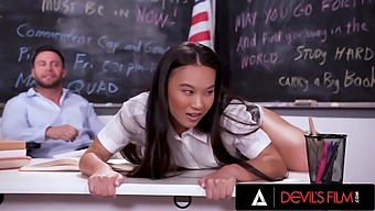 Asian Student Gets Her Pussy Pounded By Her Teacher'S Big Cock