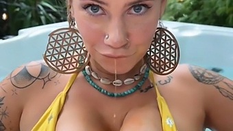 Lucky'S High Definition Video Of A Busty Hippie In A Hot Tub