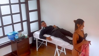 A Client Receives A Massage And Facial, But Becomes Aroused And Has Sex With The Therapist, Resulting In Ejaculation On Her Breasts.