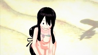 Tsuyu Asui In A Seductive Bathing Suit Craves Intimacy On The Shore - My Hero Academia