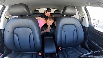 Cheating Blonde Gets Creampied By Uber Driver