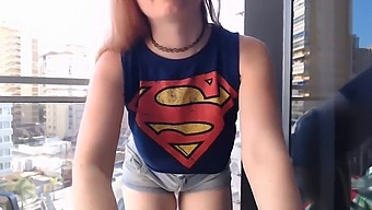 Sensual Gamer Girl Reveals Outfit On Balcony In The Open Air