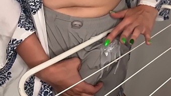 Step-Mom'S Big Tits Rubbing Against The Clothes Dryer In A Homemade Video
