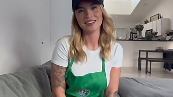 Barista Girl Cheats On Her Boyfriend At Work And Gets A Better Fuck